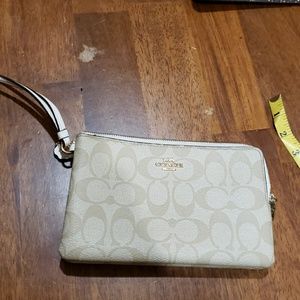 Coach double zipper wristlet